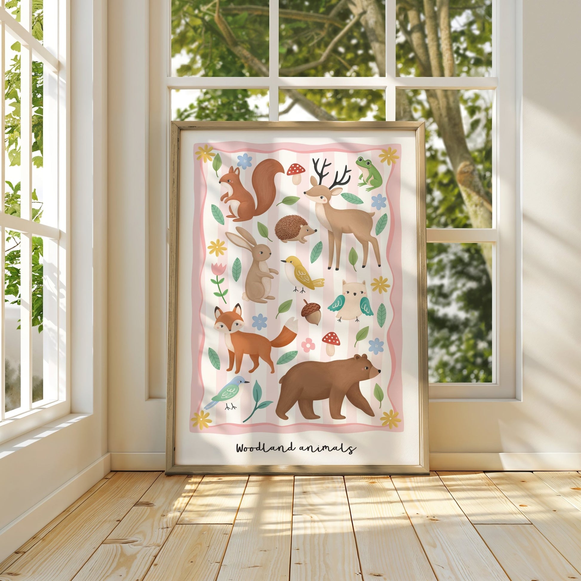 Woodland Animals - Pink | Unframed - Mini Chateau