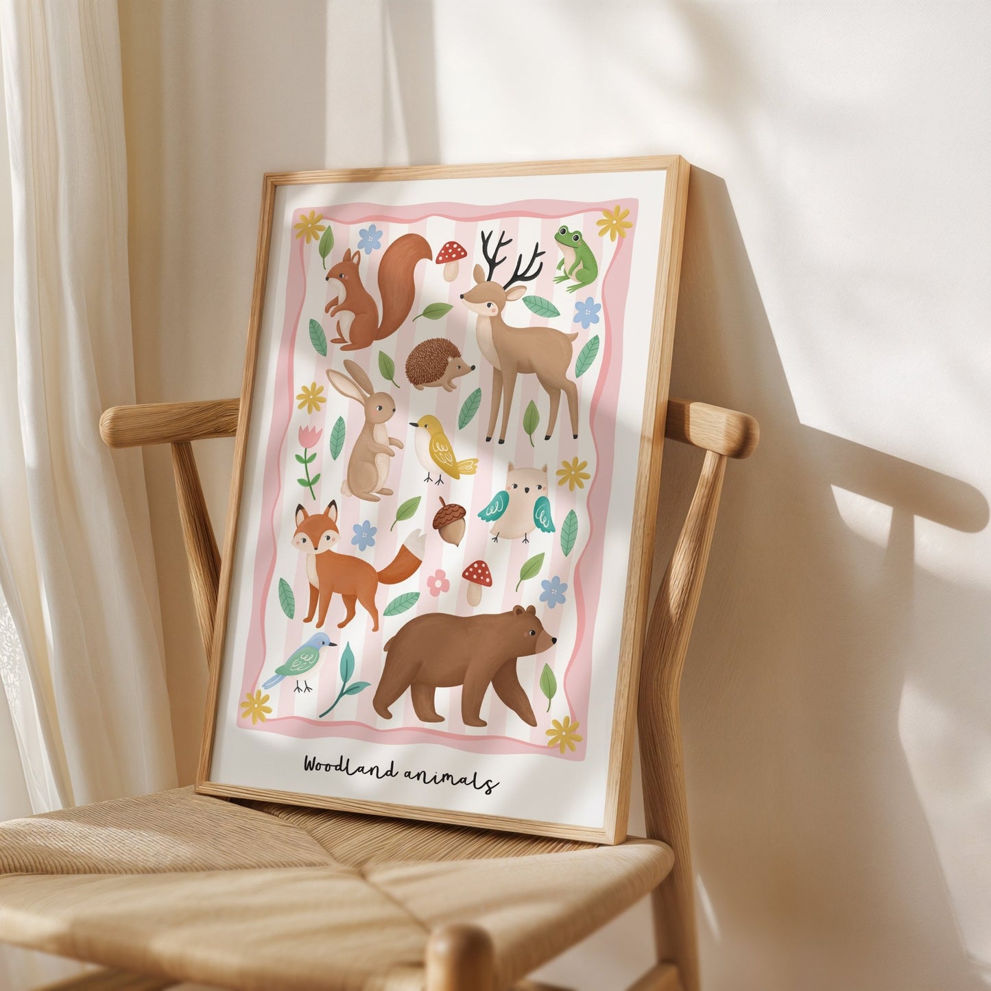 Woodland Animals - Pink | Unframed - Mini Chateau