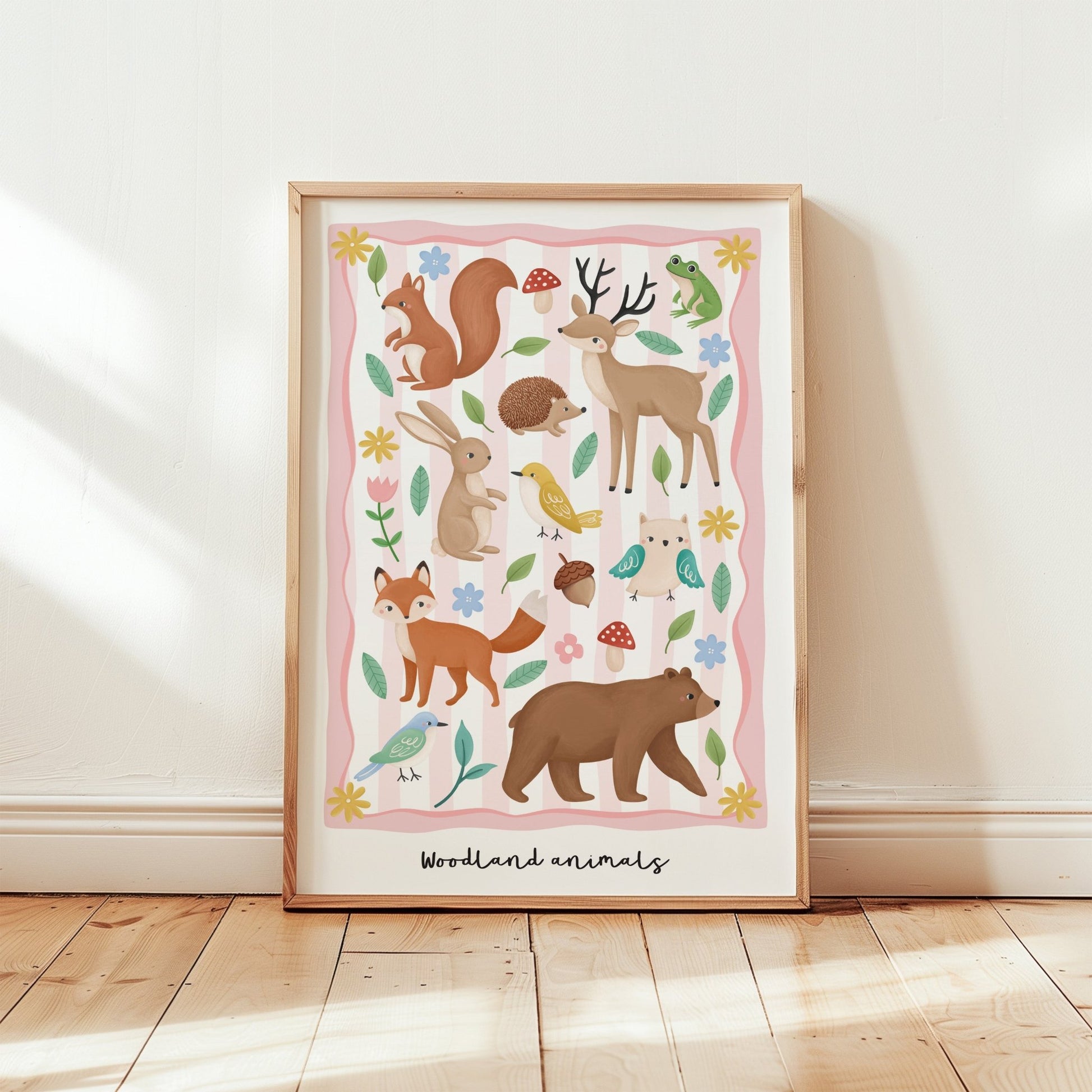 Woodland Animals - Pink | Unframed - Mini Chateau