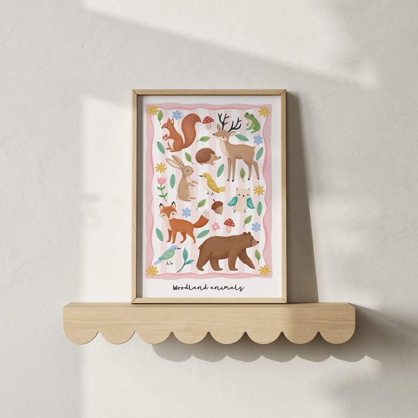 Woodland Animals - Pink | Unframed - Mini Chateau