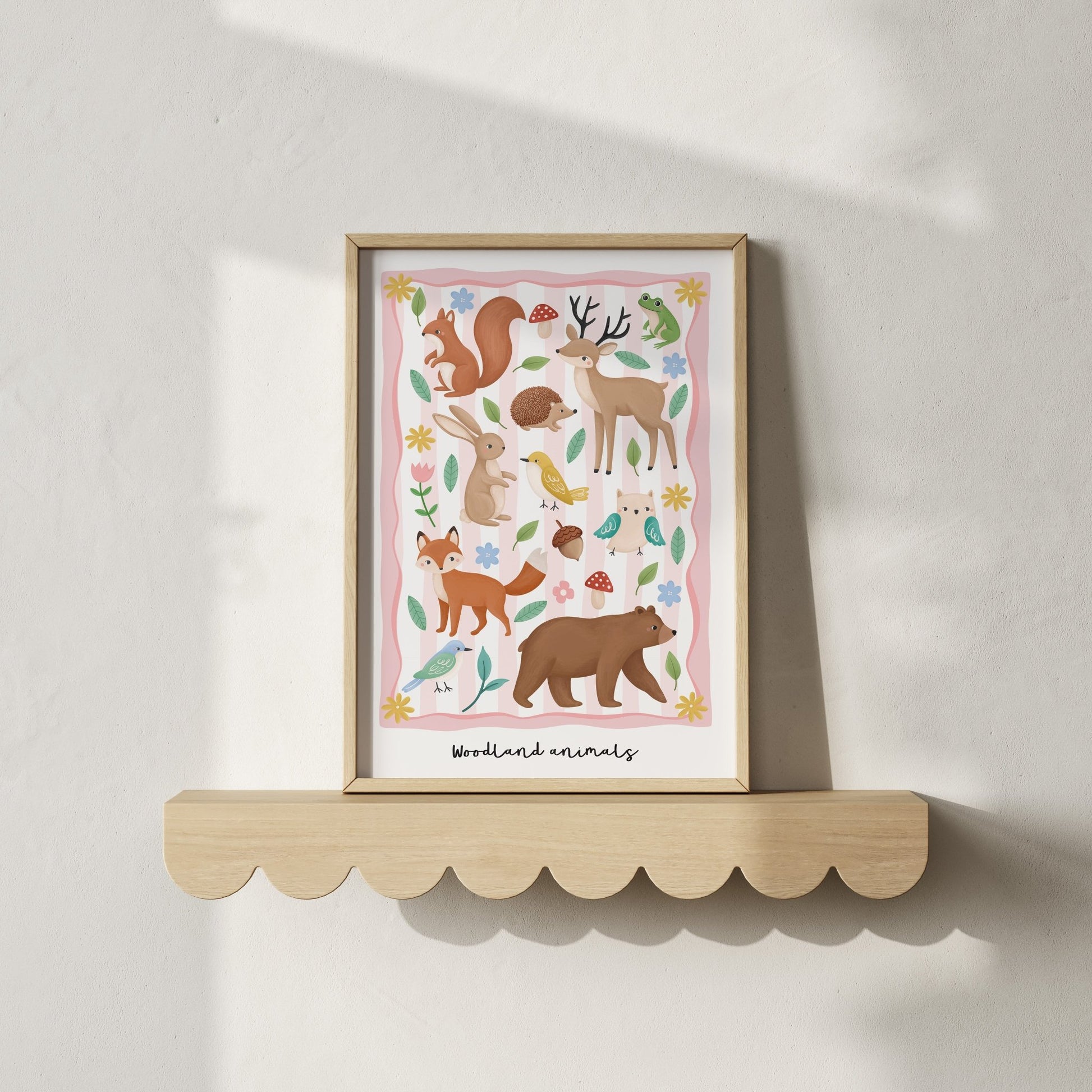Woodland Animals - Pink | Unframed - Mini Chateau
